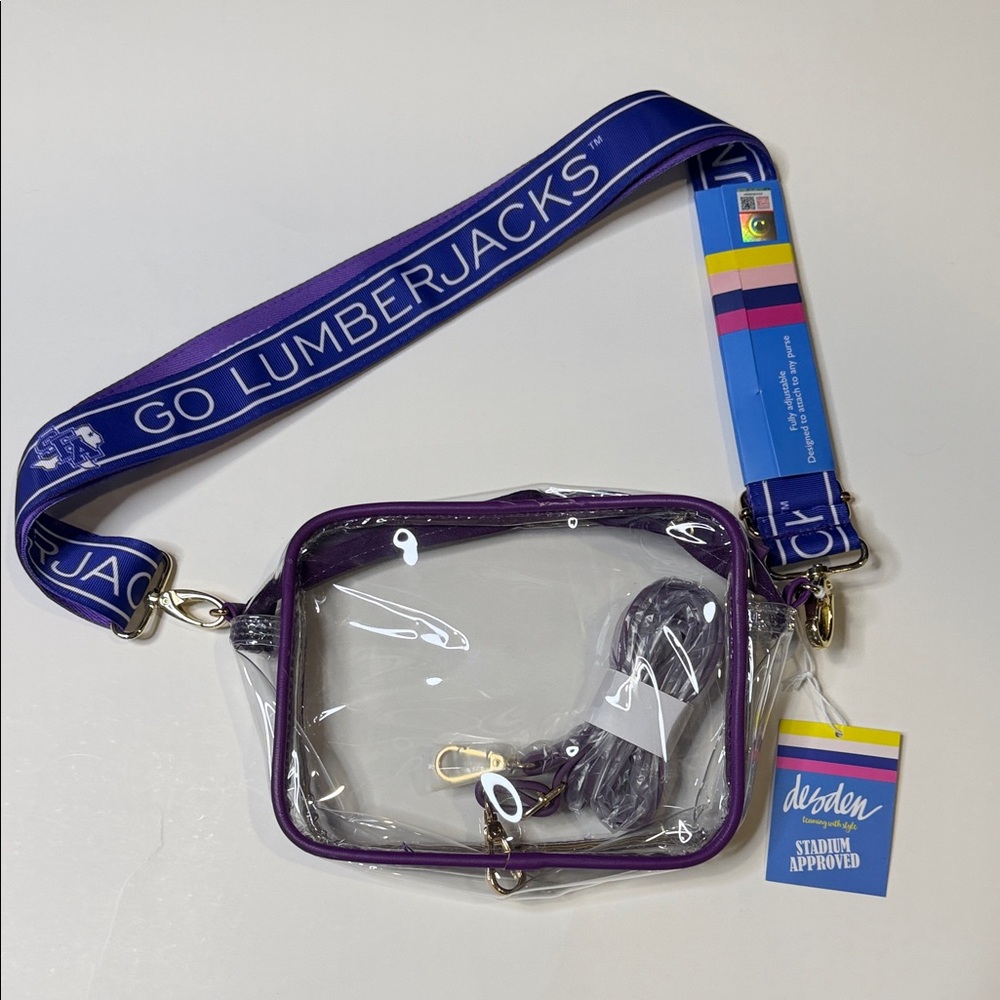 Debden Clear Purple Crossbody Bag SFASU Go Lumberjacks Stadium Bag